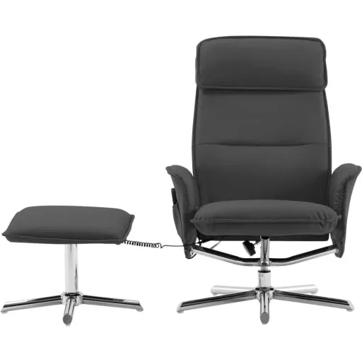 Adjustable massage seat with footstool anthracite