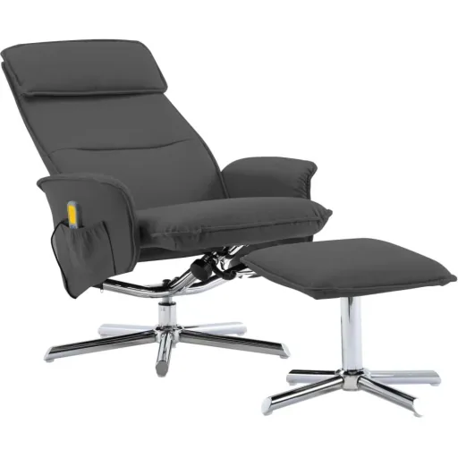 Adjustable massage seat with footstool anthracite