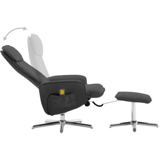 Adjustable massage seat with footstool anthracite