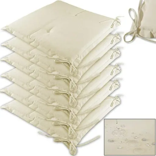 Seat cushions - set of 6 - Boston Cream - 43x39x5cm