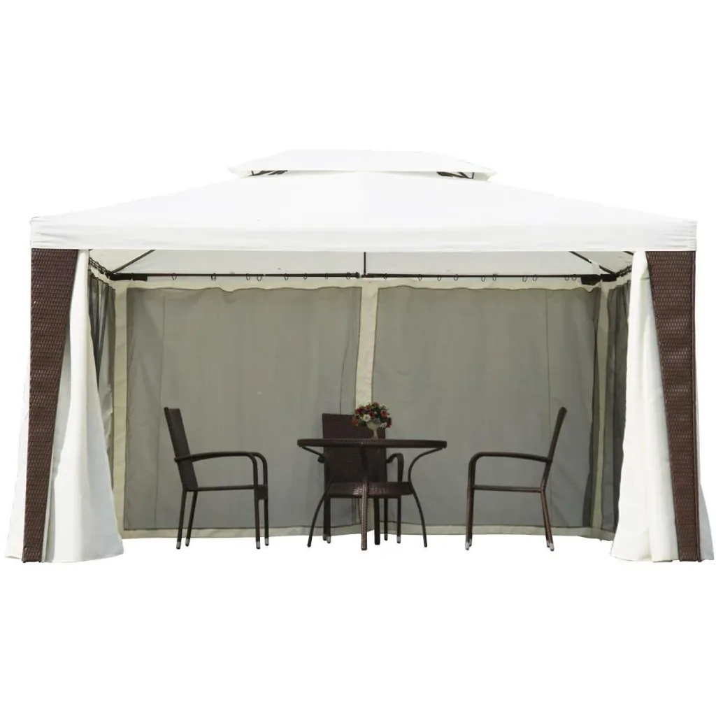 Garden pavilion including side panels