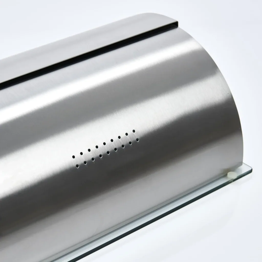 Bread bin, glass/stainless steel