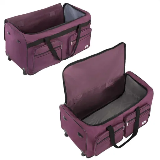 Travel bag with trolley function - 85L - Purple - Trolley bag