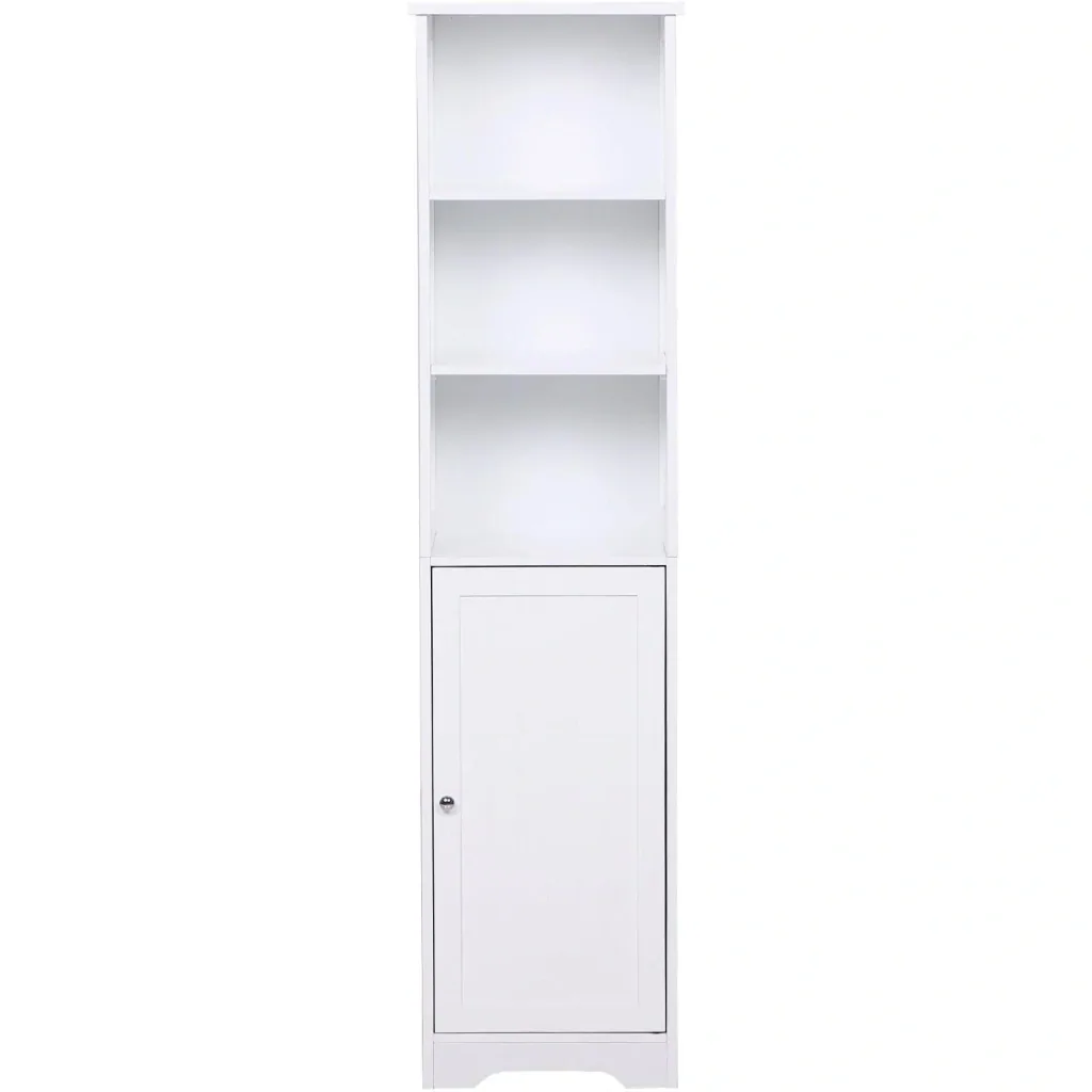 Chest of drawers bathroom cabinet bathroom cabinet bathroom shelf standing cabinet adjustable shelves wood white 40 x 38 x 160 cm