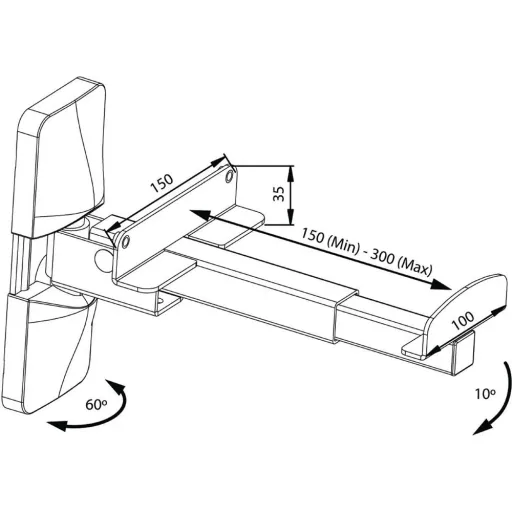Fully movable speaker mount 20 kg Black