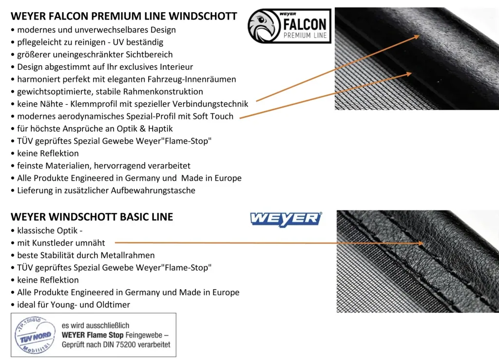 Convertible wind deflector - Premium-Line Saab 900 II + 9-3 Type YS3D, built 1994-2003