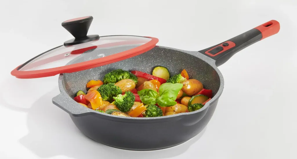 Click-Grip frying pan, cast aluminum, removable handle, 28 cm