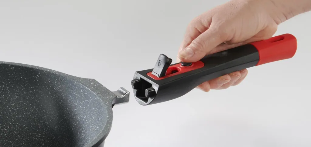 Click-Grip frying pan, cast aluminum, removable handle, 28 cm