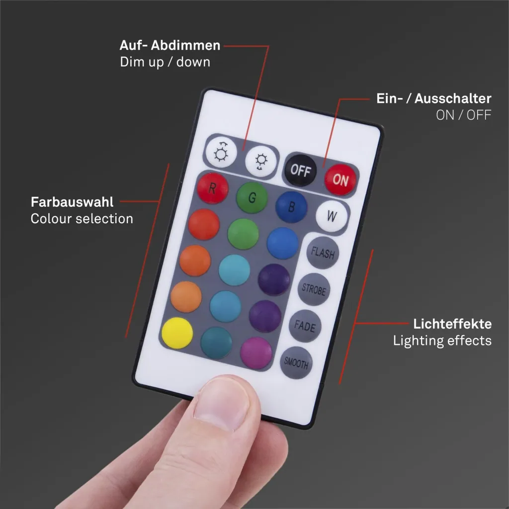 RGB LED strip, 10m, power supply 24V, 1A, dimmable, self-adhesive