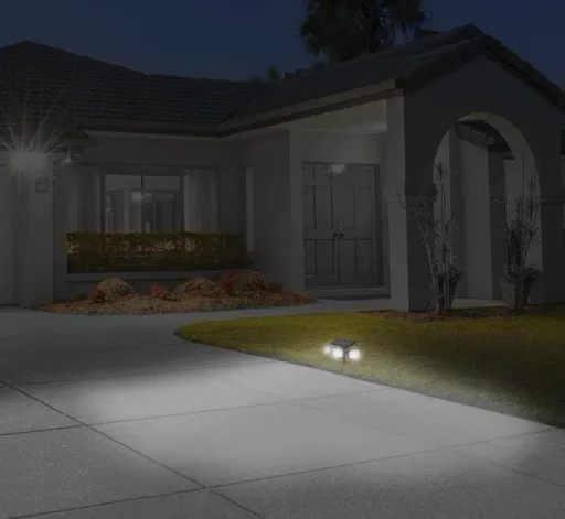 LED solar light with 3 adjustable light fields and motion detector