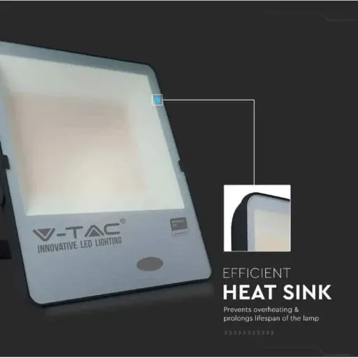 VT-167S LED Floodlight with Day/Night Sensor - 150 W - 15000 Lm - 3000K - Black