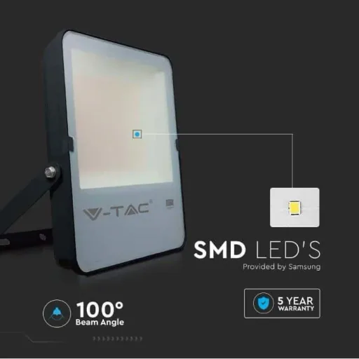 VT-162 LED Floodlight - 150 W - 20500 Lm - 4000K - Black - Extra Efficient
