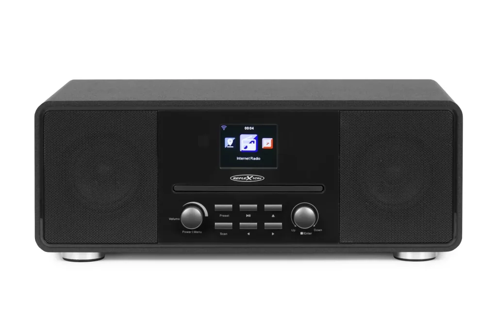 Design Internet/DAB+/UKW-Radio mit Bluetooth, CD, AuxIn, Encoding, schwarz, HRA19INT/BK