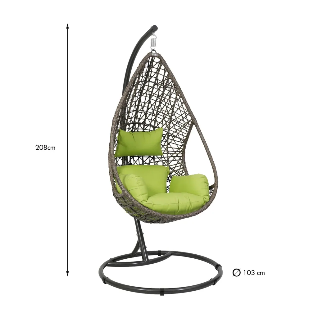 Garden hanging chair "Kuba" - brown/green