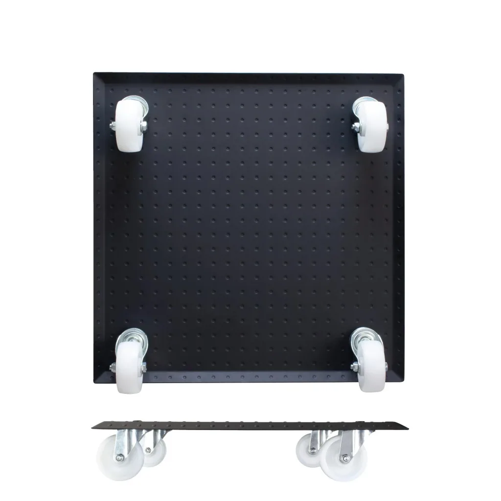 Multi Roller MR 1391, 45 x 45 x 9.5 cm, hard wheels Ø 75 mm, roller bearings, aluminum studded sheet, load capacity 150 kg