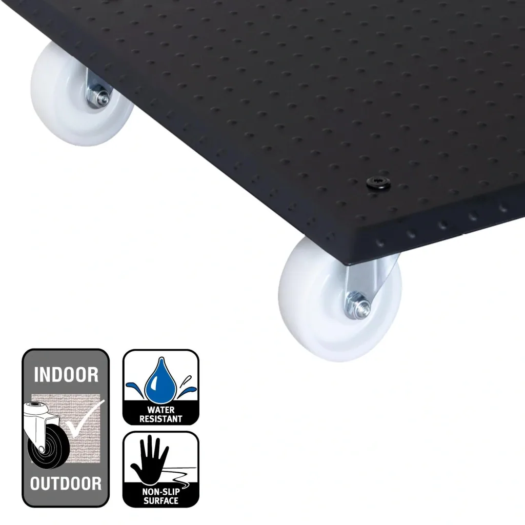 Multi Roller MR 1391, 45 x 45 x 9.5 cm, hard wheels Ø 75 mm, roller bearings, aluminum studded sheet, load capacity 150 kg