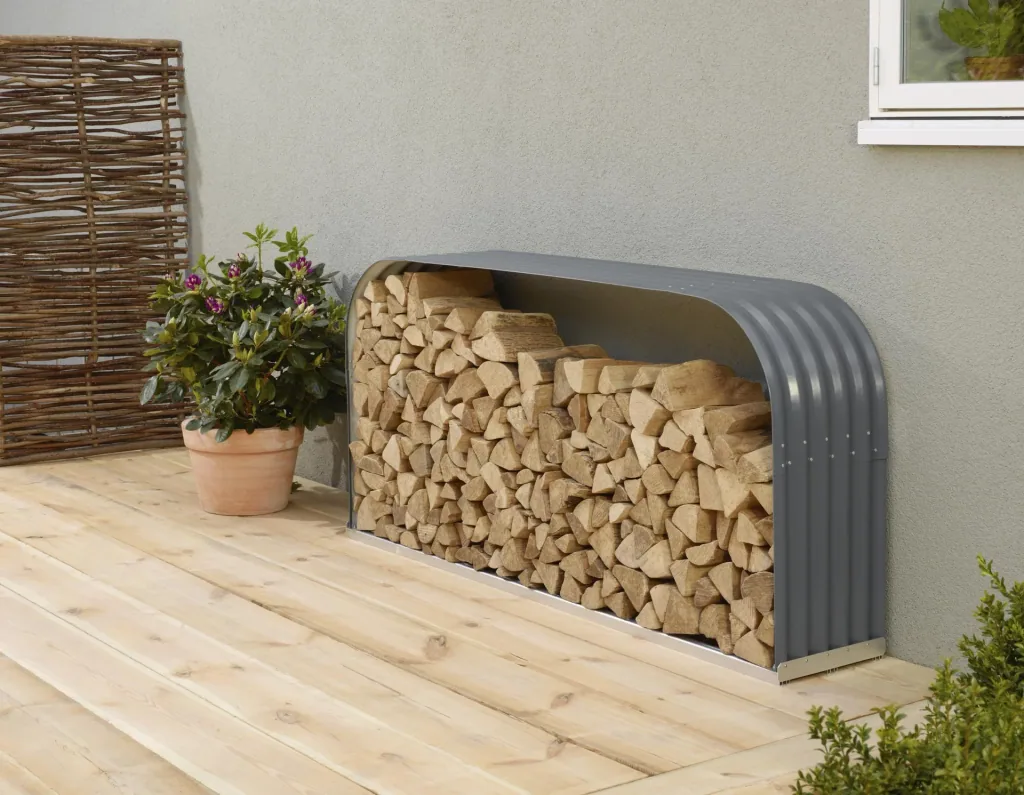 Firewood rack Lignum 401, flat, granite