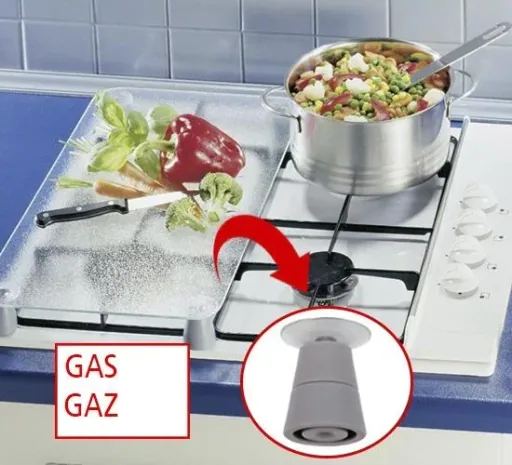 3-in-1 stove cover plates, cutting boards, worktops, glass, orchid design, each 52 x 30 cm, set of 2