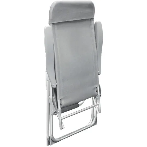 2x folding garden chairs - aluminum grey
