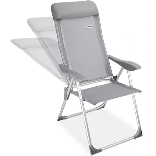 2x folding garden chairs - aluminum grey