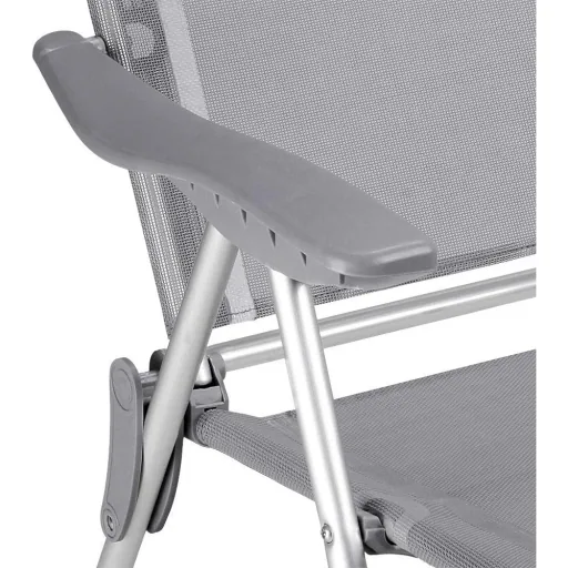 2x folding garden chairs - aluminum grey
