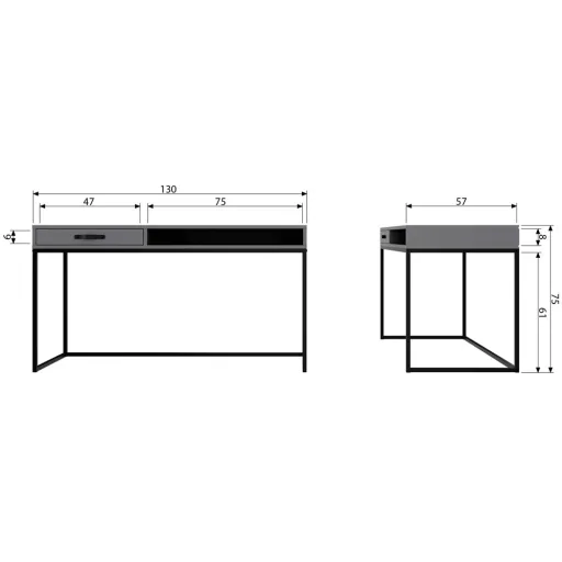 Wood Desk Morris clay gray