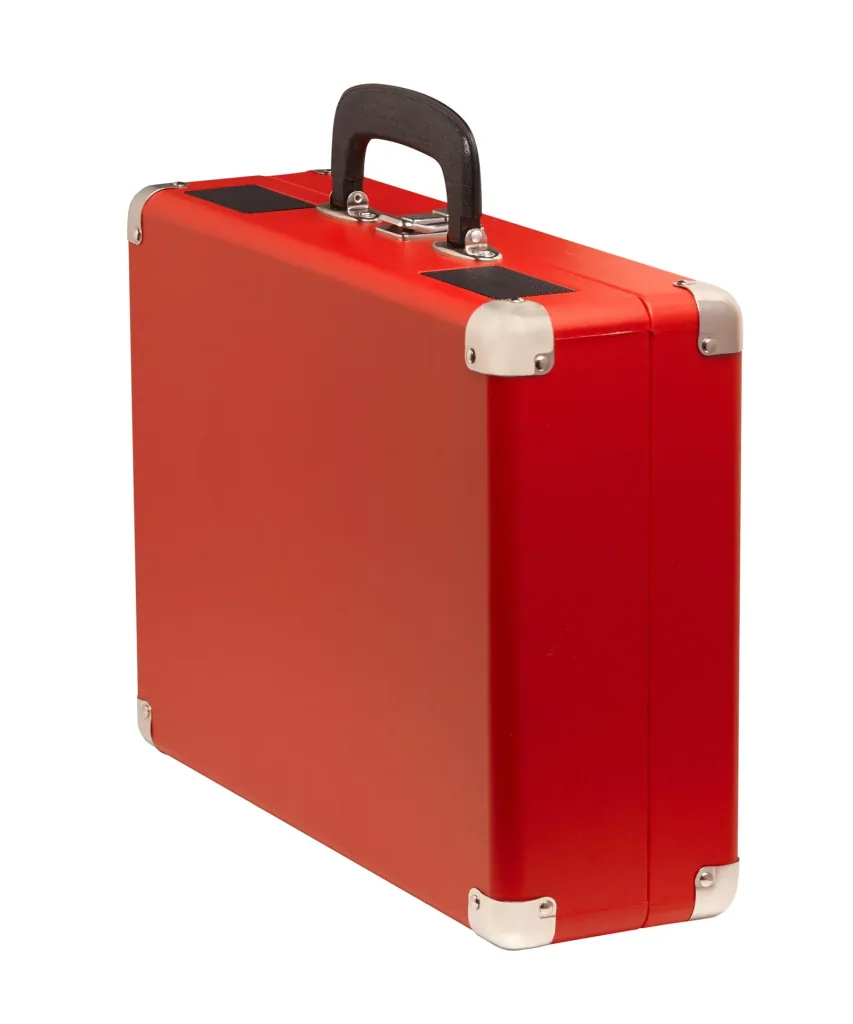 Retro USB record player "VPL-120" in a case in red