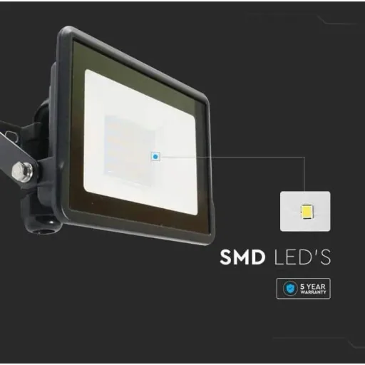 VT-128 LED Floodlight - 20W - 1510 Lm - 3000K - Black