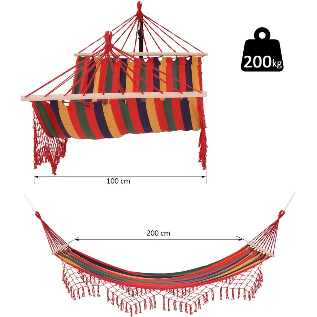 Colorful hammock with bars