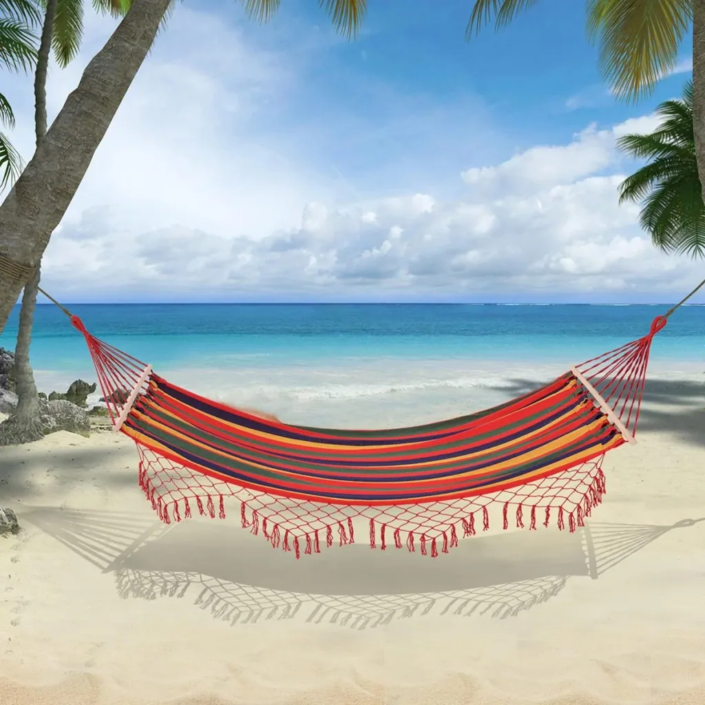 Colorful hammock with bars