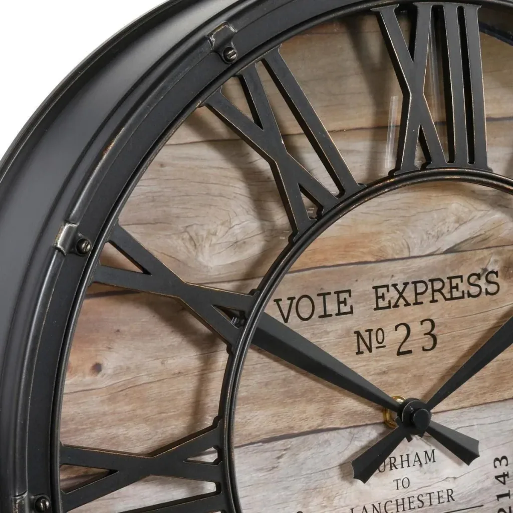 NL Vintage Clock - 90 cm - Metal - Black