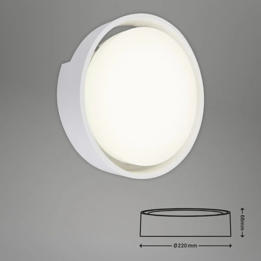 GENUA LED outdoor wall light, white, IP44, 18 watts, 1,500 lm, 4,000 K