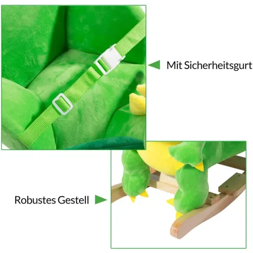 Rocking chair for children Dino with safety belt