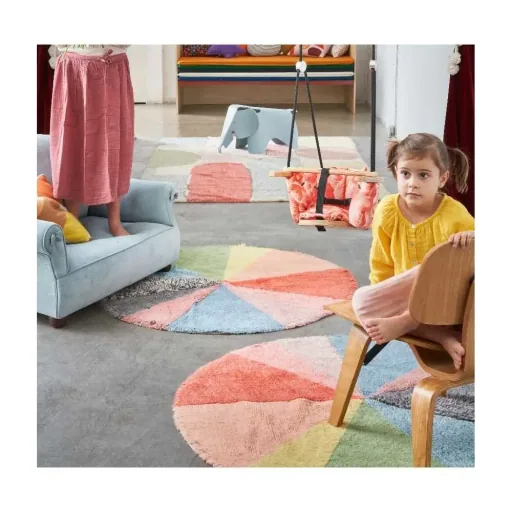 Lorena Canal's washable wool car "rug pie chart" Donna Wilson round