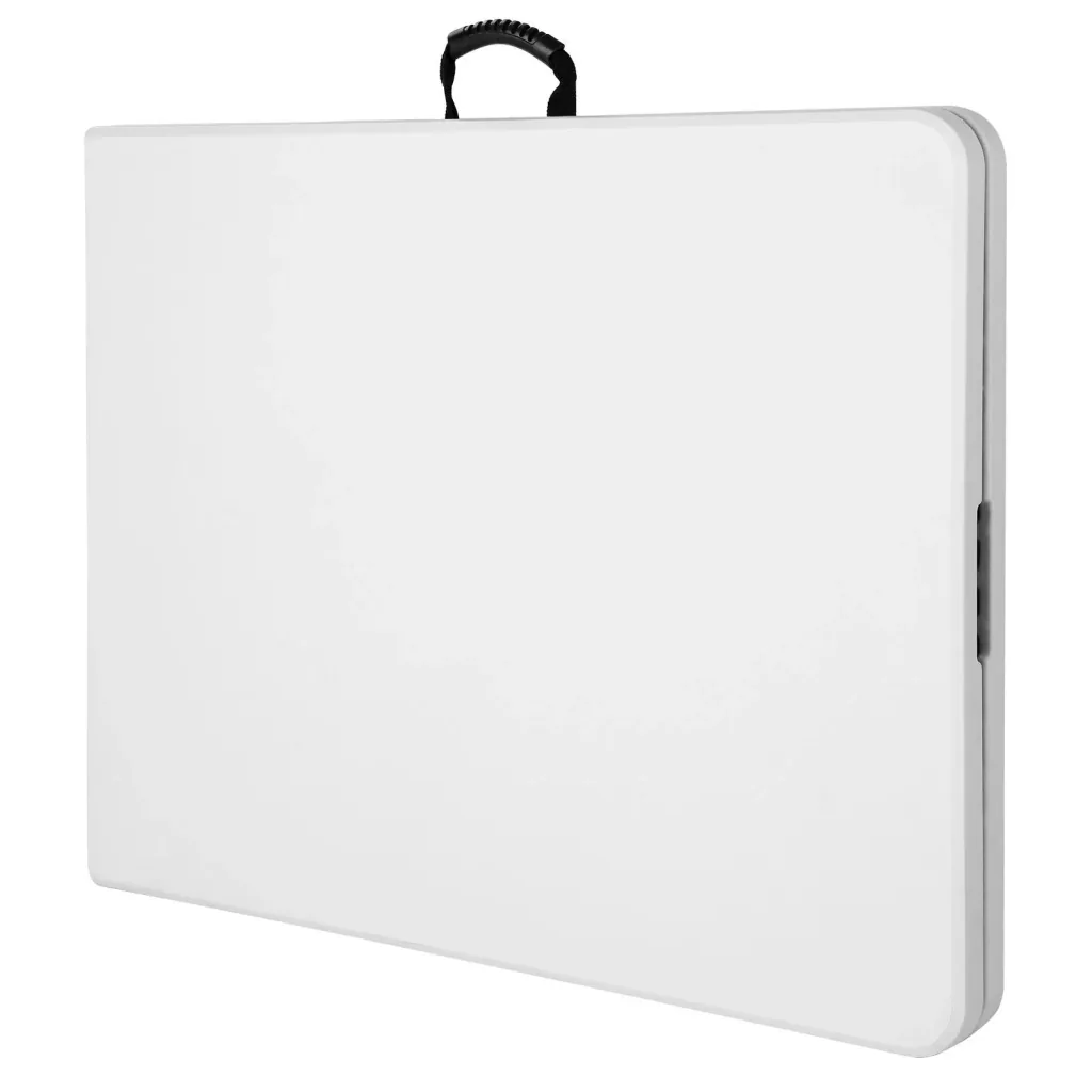 Foldable garden table made of white plastic 183x76cm