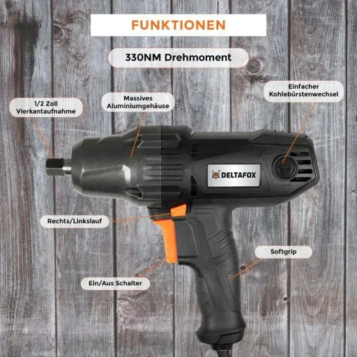 Deltafox Electric Impact Wrench - 450W - DP-EIW 4533