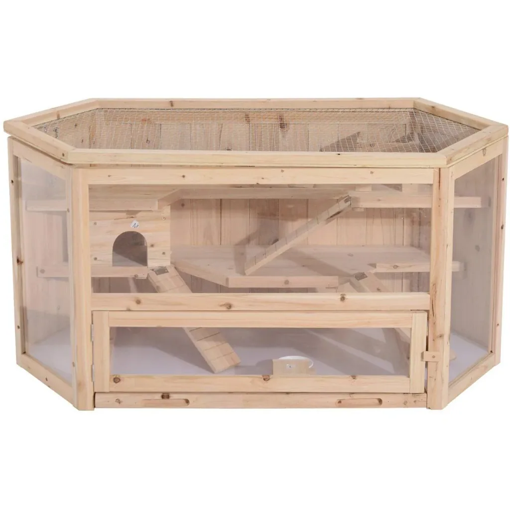 Hamster cage, rodent cage, mouse cage, fir wood natural