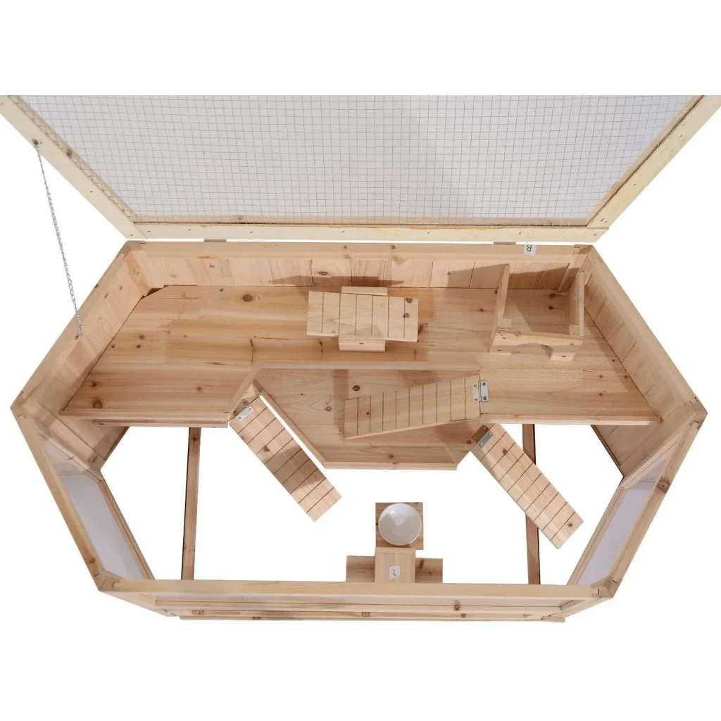 Hamster cage, rodent cage, mouse cage, fir wood natural
