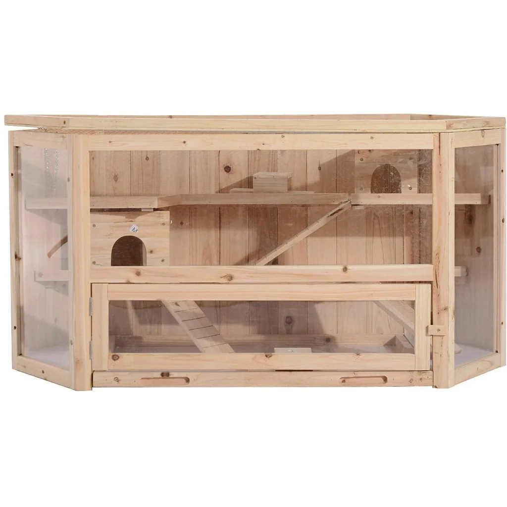 Hamster cage, rodent cage, mouse cage, fir wood natural