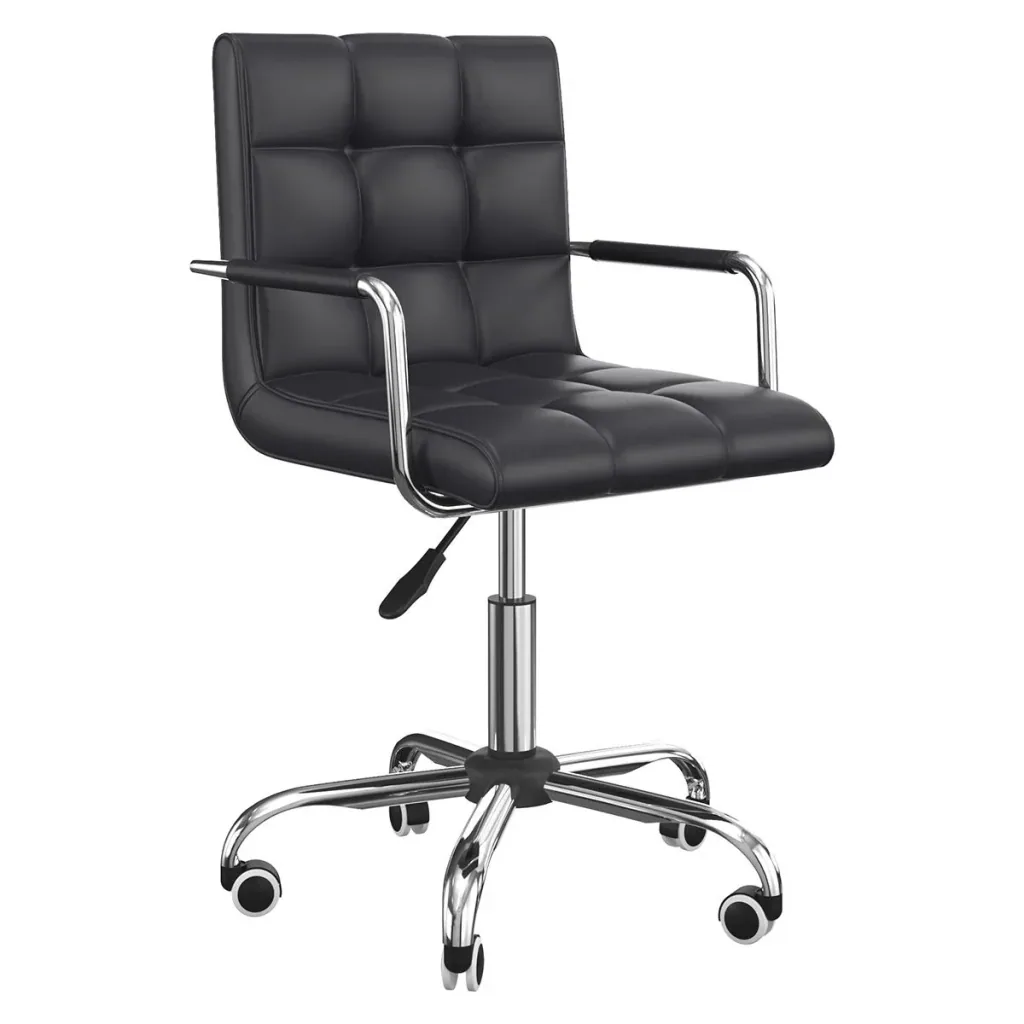 Swivel stool, cosmetic stool, rolling stool, work stool in black