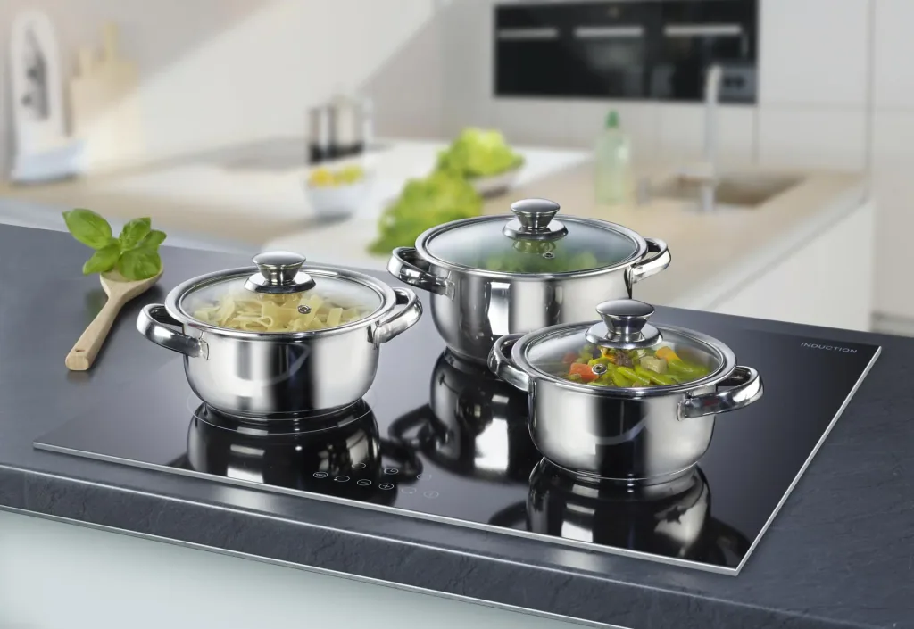 6-piece Silver Line stainless steel cookware set