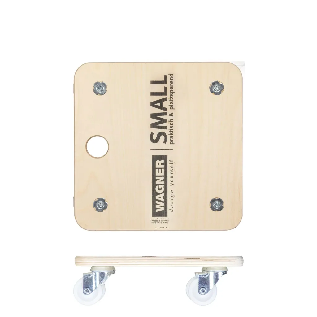Transport aid MM 1352, 29 x 29 x 8.5 cm, hard castors Ø 50 mm, plain bearings, FSC® birch plywood, load capacity 250 kg