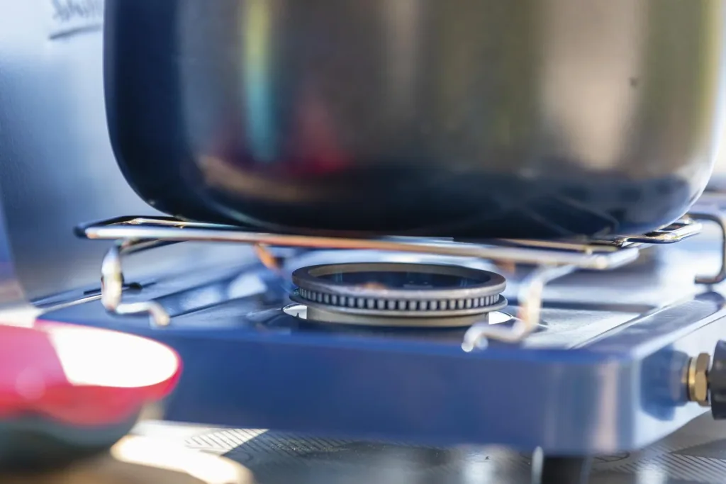 Base Camp Lid 2-burner, with lid, manual ignition, incl. 80cm hose