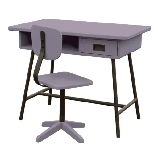 Laurette children's desk la class with chair, Color: Gray