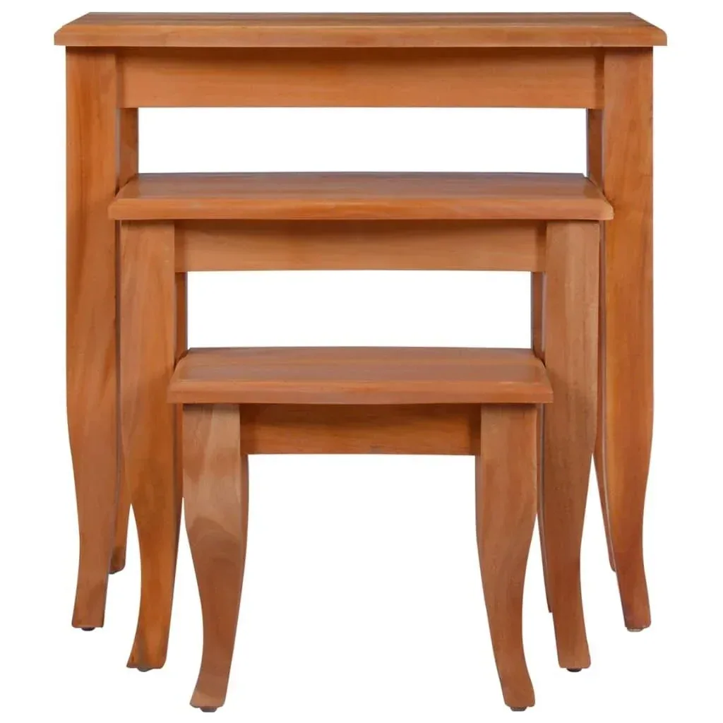 Side tables 3 pieces solid mahogany