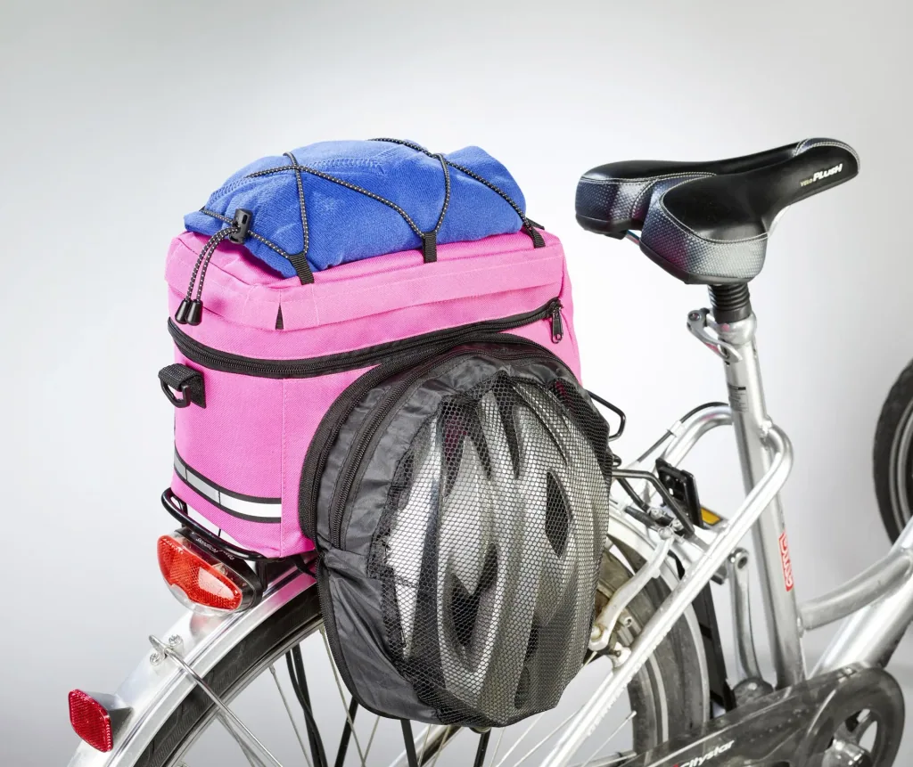 Bicycle pannier bag - multifunctional, pink