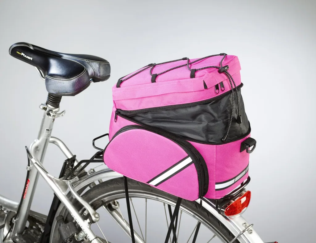 Bicycle pannier bag - multifunctional, pink