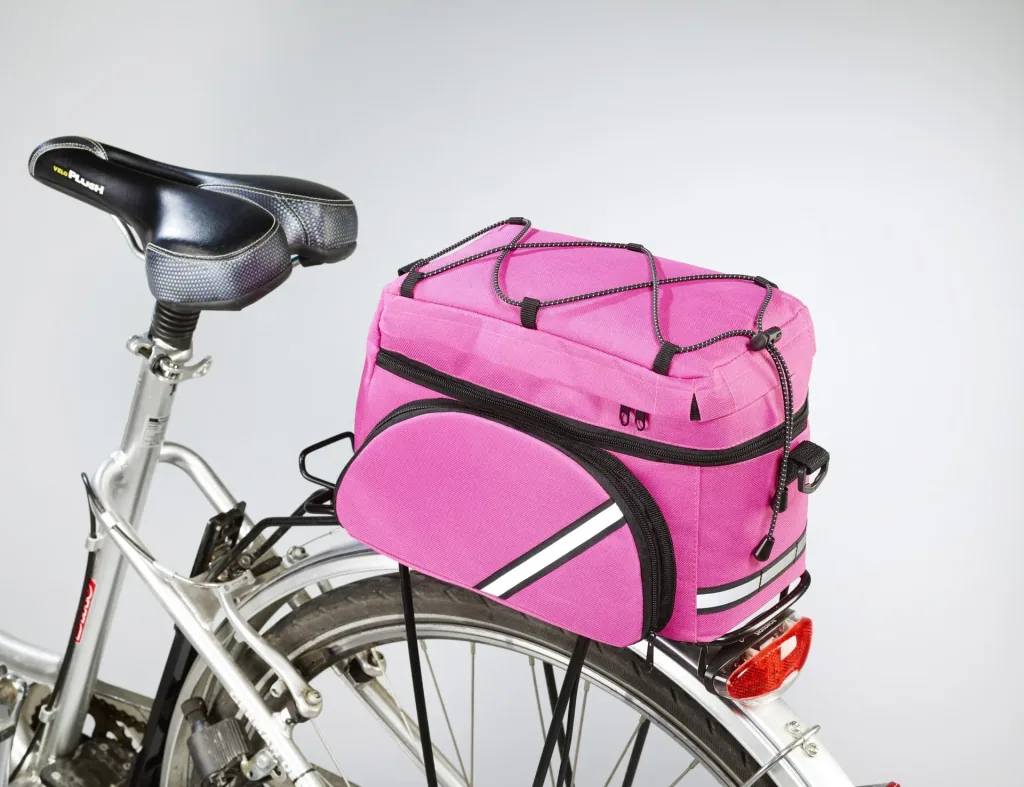 Bicycle pannier bag - multifunctional, pink