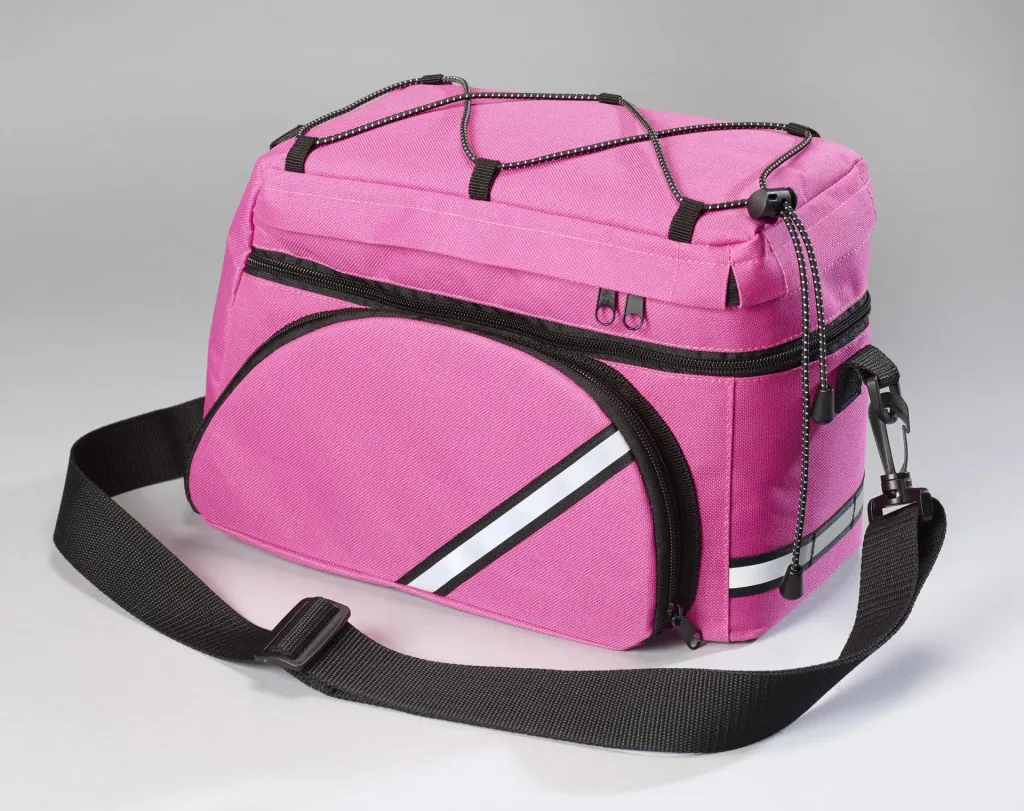 Bicycle pannier bag - multifunctional, pink