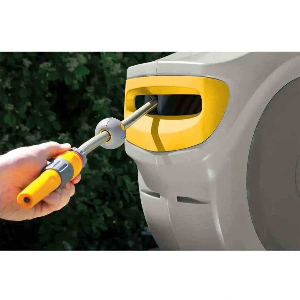 Auto Reel 40 meters - self-winding wall-mounted hose reel - with starter set and garden sprayer - gray